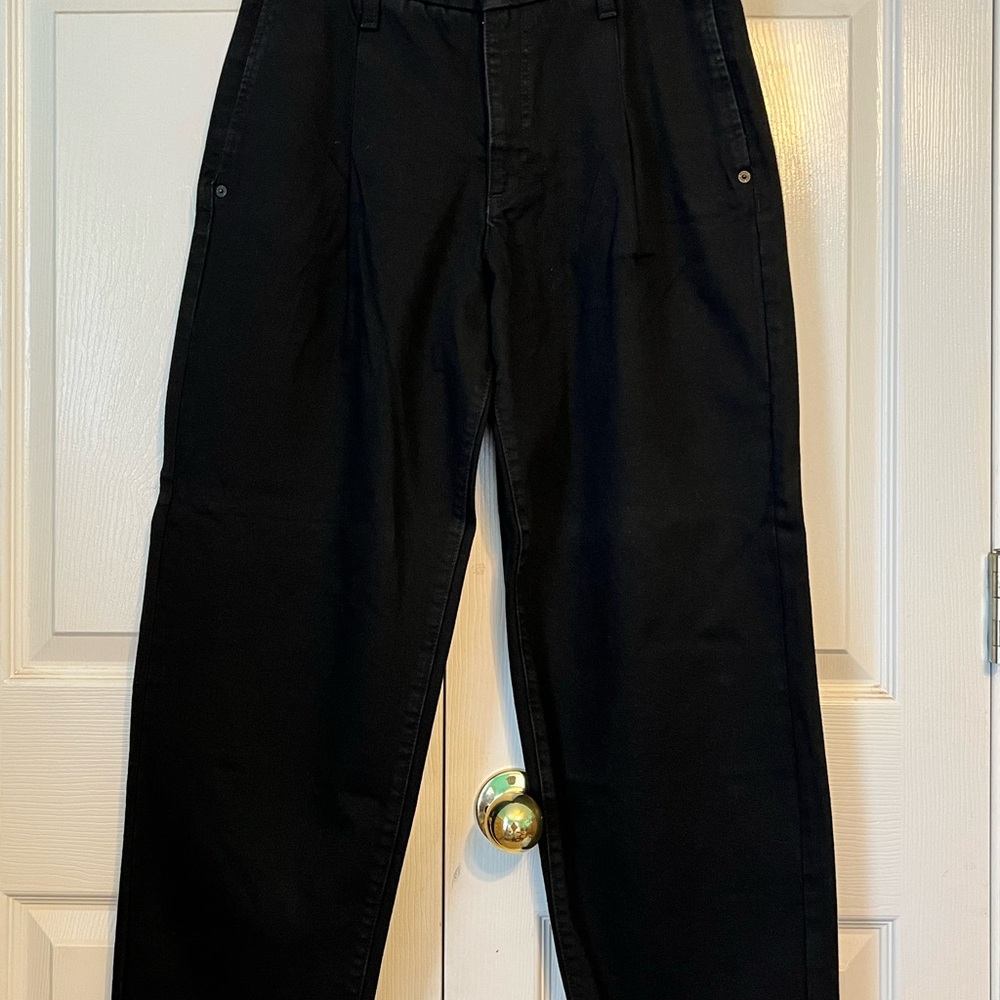 Banana Republic Black Mid-Rise Straight Trousers